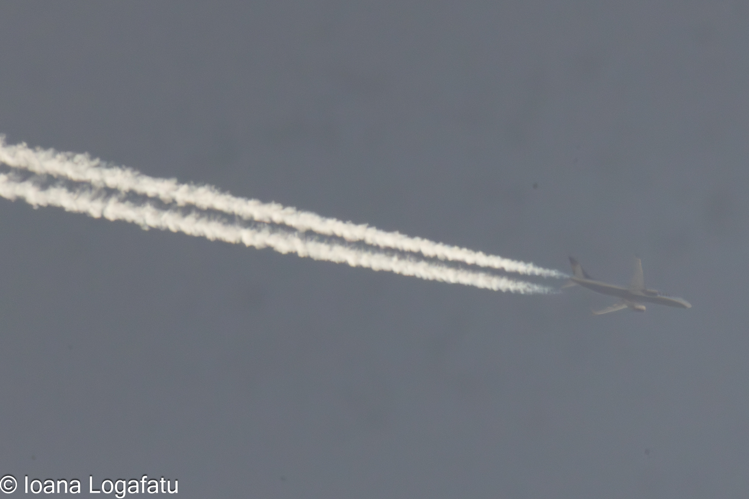 Airplane soaring through a clear blue sky
